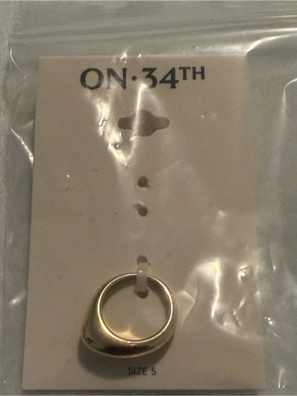 ON·34TH Gold-Tone Women’s Fashion Ring - Size 5